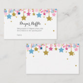 Roze Blue Twinkle Star-luidere Raffle Card Informatiekaartje (Voorkant / Achterkant)
