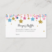 Roze Blue Twinkle Star-luidere Raffle Card Informatiekaartje (Voorkant)