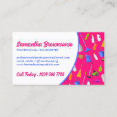 Roze Blue White Modern House Cleaning Service Visitekaartje (Achterkant)