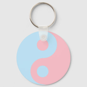Roze Blue Yin Yang Sleutelhanger