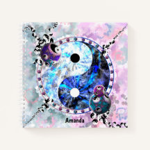 Roze Blue Yin Yang Symbol Monogram