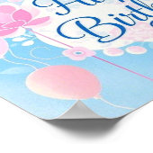 Roze bluebirthday luxe elegante extravagant poster (Hoek)