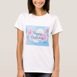 Roze bluebirthday luxe elegante extravagant t-shirt