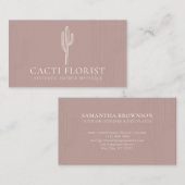 Roze Blush Abstract Boho Cactussen Visitekaartje (Voorkant / Achterkant)