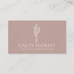 Roze Blush Abstract Boho Cactussen Visitekaartje