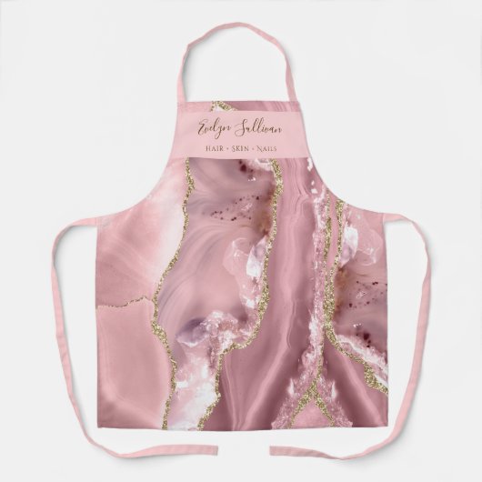 Roze Blush Agaat Beauty Professional Schort (Voorkant)