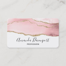 Roze Blush Agaat met gouden lint Elegant Business