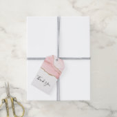 Roze Blush Agaat met Gouden Lint Elegante Bedankt Cadeaulabel (Met Touw)