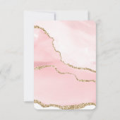 Roze Blush Agaat met Gouden Lint Elegante Bruiloft RSVP Kaartje (Achterkant)