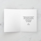 Roze Blush Agaat met Gouden Lint Elegante Verjaard Kaart (Binnen)