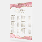 Roze Blush Agaat prijslijst Acryl Bord (Hoek)