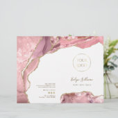 Roze Blush Agaat Service Menu Brochure (Staand voorkant)