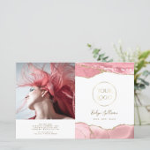 roze blush agaat tweevoudige brochure (Staand voorkant)