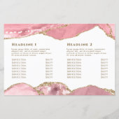 roze blush agaat tweevoudige brochure (Achterkant)