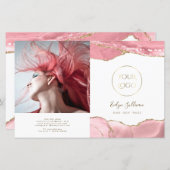 roze blush agaat tweevoudige brochure (Voorkant / Achterkant)