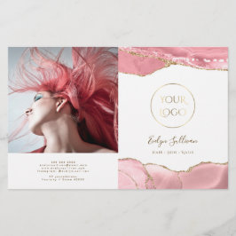 roze blush agaat tweevoudige brochure