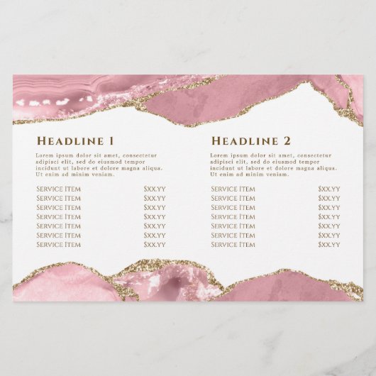 roze blush agaat tweevoudige brochure (Achterkant)