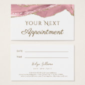 Roze Blush Agate Appointment Card Visitekaartje (Voorkant /achterkant)