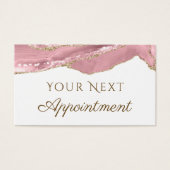Roze Blush Agate Appointment Card Visitekaartje (Voorkant)