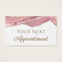 Roze Blush Agate Appointment Card