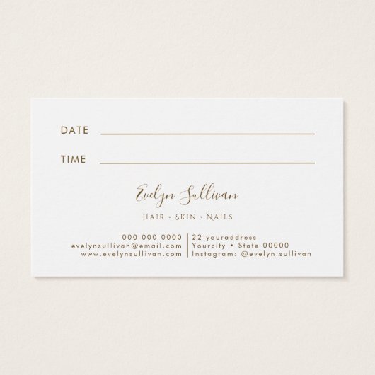 Roze Blush Agate Appointment Card Visitekaartje (Achterkant)