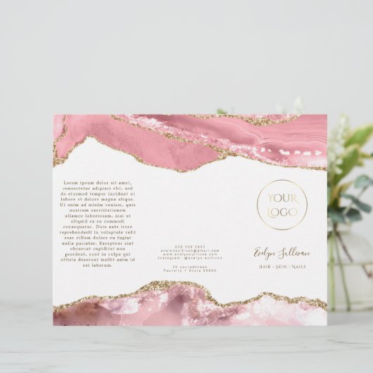 roze blush agate brochure (Staand voorkant)