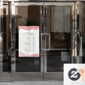 Roze Blush Agate Diensten Menu Raamsticker (Kantoordeur)