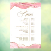 Roze Blush Agate Diensten Menu Raamsticker (Vel 3)
