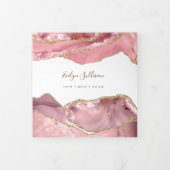 Roze Blush Agate Drievoudige Brochure Drieluik Kaart (Cover)