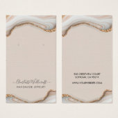 Roze Blush Agate Geode Earring Display Card Visitekaartje (Voorkant /achterkant)