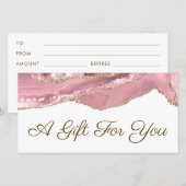 roze blush agate gift (Voorkant / Achterkant)