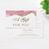 Roze Blush Agate Gift Kaart (Bureau)