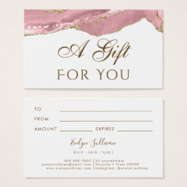 Roze Blush Agate Gift Kaart