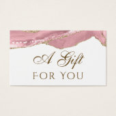 Roze Blush Agate Gift Kaart (Voorkant)