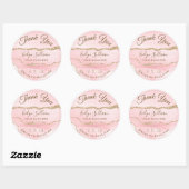 Roze Blush Agate Hartelijk dank Ronde Sticker (Vel)