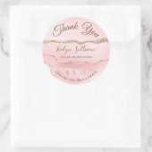 Roze Blush Agate Hartelijk dank Ronde Sticker (Tas)