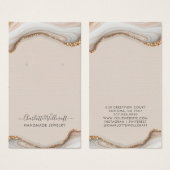 Roze Blush Agate Marble Geode Earring Display Kaar Visitekaartje (Voorkant /achterkant)