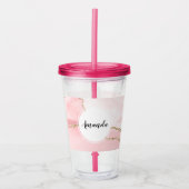 Roze Blush Agate met Gold Ribbon Elegant Acryl Drinkbeker (Voorkant)