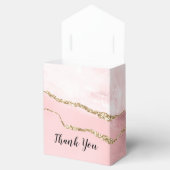 Roze Blush Agate met Gold Ribbon Elegant Bedankdoosjes (Geopend)