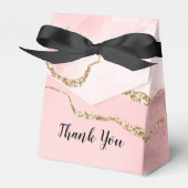 Roze Blush Agate met Gold Ribbon Elegant Bedankdoosjes (Voorkant Zijde)