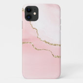 Roze Blush Agate met Gold Ribbon Elegant Case-Mate iPhone Case (Achterkant)