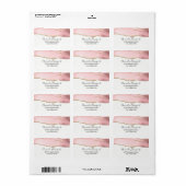 Roze Blush Agate met Gold Ribbon Elegant Etiket (Full Sheet)