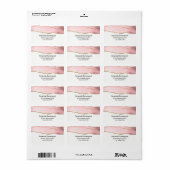 Roze Blush Agate met Gold Ribbon Elegant Etiket (Full Sheet)