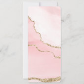 Roze Blush Agate met Gold Ribbon Elegant Kaart (Achterkant)