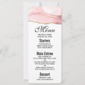 Roze Blush Agate met Gold Ribbon Elegant Kaart (Voorkant)