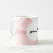 Roze Blush Agate met Gold Ribbon Elegant Koffiemok (Voorkant links)