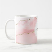 Roze Blush Agate met Gold Ribbon Elegant Koffiemok (Links)