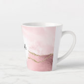 Roze Blush Agate met Gold Ribbon Elegant Latte Mok (Rechts)