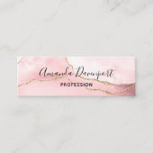 Roze Blush Agate met Gold Ribbon Elegant Mini Visitekaartje (Voorkant)