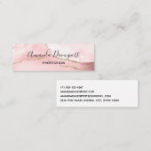 Roze Blush Agate met Gold Ribbon Elegant Mini Visitekaartje (Voorkant / Achterkant)
